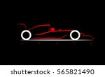 silhouette styled racing car... | Shutterstock .eps vector #565821490