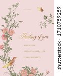 card with wild roses. vector... | Shutterstock .eps vector #1710759259