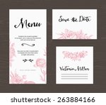 wedding set. menu  save the... | Shutterstock .eps vector #263884166