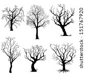 Vector Set Of Silhouettes Of...