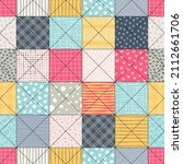 seamless pattern  patchwork... | Shutterstock .eps vector #2112661706