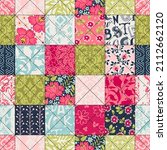seamless pattern  patchwork... | Shutterstock .eps vector #2112662120
