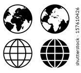 globe earth icons | Shutterstock . vector #157610426