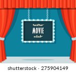 vintage stage with red curtains ... | Shutterstock .eps vector #275904149