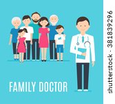 extended family and medical... | Shutterstock .eps vector #381839296