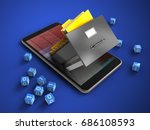 3d illustration of mobile phone ... | Shutterstock . vector #686108593
