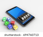 3d illustration of mobile phone ... | Shutterstock . vector #694760713