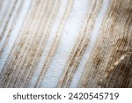 Small photo of Extreme closeup of an old book from the side. Selective soft focus, shallow depth of field. Bibliophile, bookworm abstract background