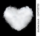 Heart Shaped Cloud Isolated On...