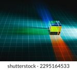 Small photo of abstract dichroic cube prism with light spectrum dispersion