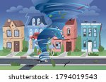 strong powerful tornado... | Shutterstock . vector #1794019543