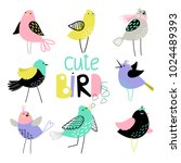 set of charming birds | Shutterstock .eps vector #1024489393