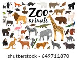 zoo animals collection | Shutterstock .eps vector #649711870