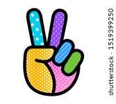 Peace Hand Sign Pop Art Modern...
