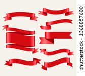 shiny red classic ribbons in 3d ... | Shutterstock .eps vector #1368857600