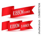 red ribbon flag banners set | Shutterstock .eps vector #1368857636