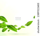 clean flying green leaves... | Shutterstock .eps vector #1389522683
