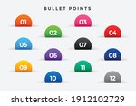 bullet points numbers set in... | Shutterstock .eps vector #1912102729
