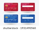 red and blue credit card mockup ... | Shutterstock .eps vector #1931490560