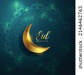 eid mubarak golden moon on... | Shutterstock .eps vector #2146462763