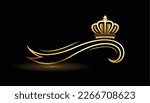 stylish golden crown background for majestic kingdom vector