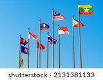 Small photo of National flag of Association of Southeast Asian Nations (or ASEAN) regional intergovernmental organization