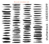 grungy vector stroke brushes ... | Shutterstock .eps vector #1483055099