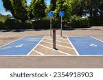 parking lots and special signs for the disabled