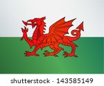 Flag Of Wales   Uk    Red...