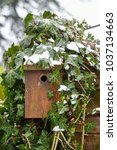 Wooden Bird House Box On A...
