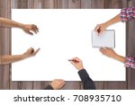 top view of business team... | Shutterstock . vector #708935710