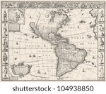 1626 Antique Map Of North And...