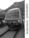 Small photo of Flam Railway. The Flamsbana is a 20.2-kilometer long railway line between Myrdal and Flam in Aurland, June 17,2018. Flam, Norway, Scandinavia.