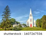 Horizontal Color image of a Lutheran Church in Virginia USA 