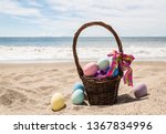 Beach Happy Easter Background...