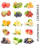 collection of fruits isolated... | Shutterstock . vector #136384613
