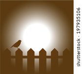 silhouette of the bird standing | Shutterstock .eps vector #197935106