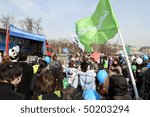 Small photo of MOSCOW, RUSSIA - MARCH 28: Greenpeace to demand rescission of a government decree, which allowed the Baikal pulp and paper mill waste to pour into a unique lake, March 28, 2010 in Moscow, Russia.