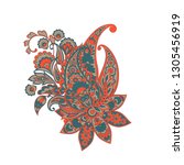 paisley isolated pattern.... | Shutterstock .eps vector #1305456919