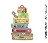 collection of travel suitcases... | Shutterstock .eps vector #200738069