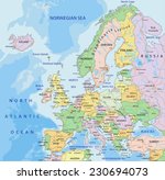 europe   highly detailed... | Shutterstock .eps vector #230694073