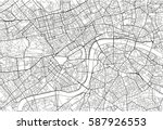 black and white vector city map ... | Shutterstock .eps vector #587926553