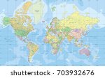 political world map in mercator ... | Shutterstock .eps vector #703932676