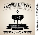 barbecue party in vintage... | Shutterstock .eps vector #197240846