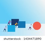 smart business man pushing a... | Shutterstock .eps vector #1434471890