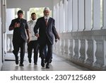 Small photo of KUALA LUMPUR, MALAYSIA - MAY 22, 2023: Indian Islamic preacher Dr Zakir Naik arrives at Kuala Lumpur Court. He is also the founder and president of the Islamic Research Foundation.
