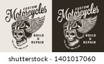 vintage custom motorcycle shop... | Shutterstock .eps vector #1401017060