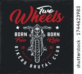 bikers club vintage logotype... | Shutterstock .eps vector #1744623983