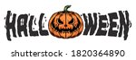 vintage halloween concept with... | Shutterstock .eps vector #1820364890