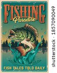 fishing vintage colorful poster ... | Shutterstock .eps vector #1857090049